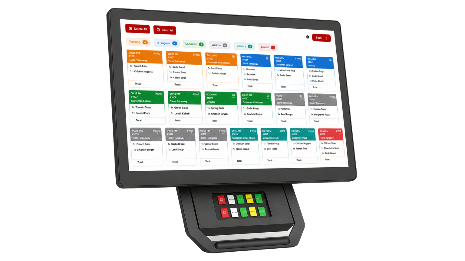 Real-time kitchen display. Every order, every channel, every station.